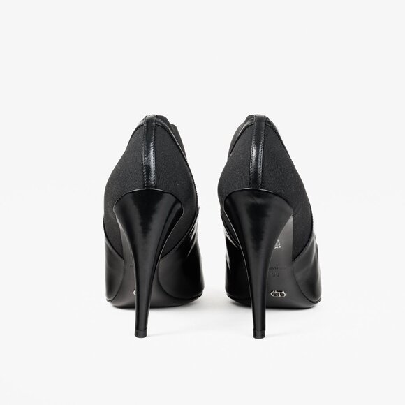 Christian Dior Black Leather Elastic Wrap Pointed Toe Stiletto Bootie - Picture 3 of 10